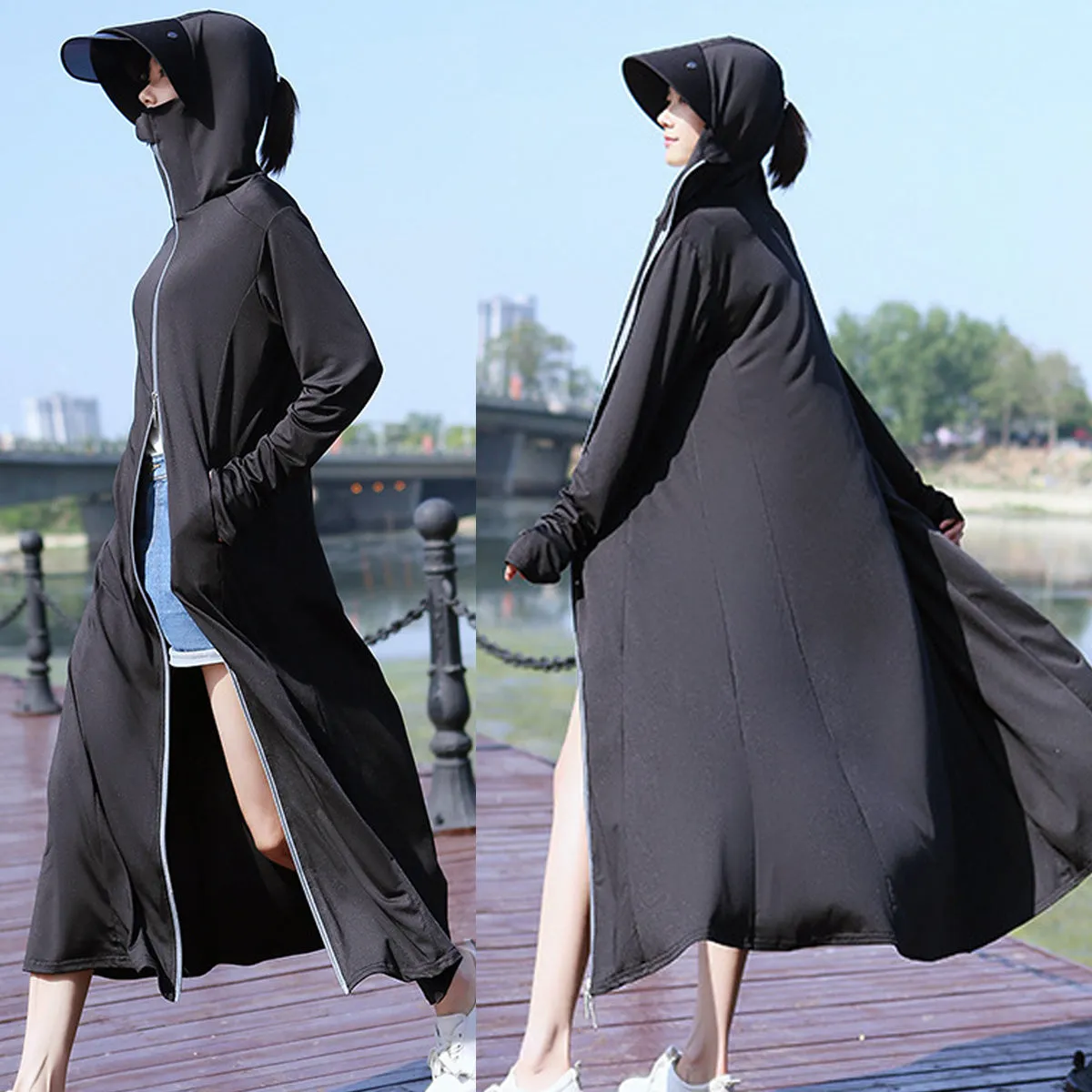 Women's Face Visor Long Anti UV Jacket