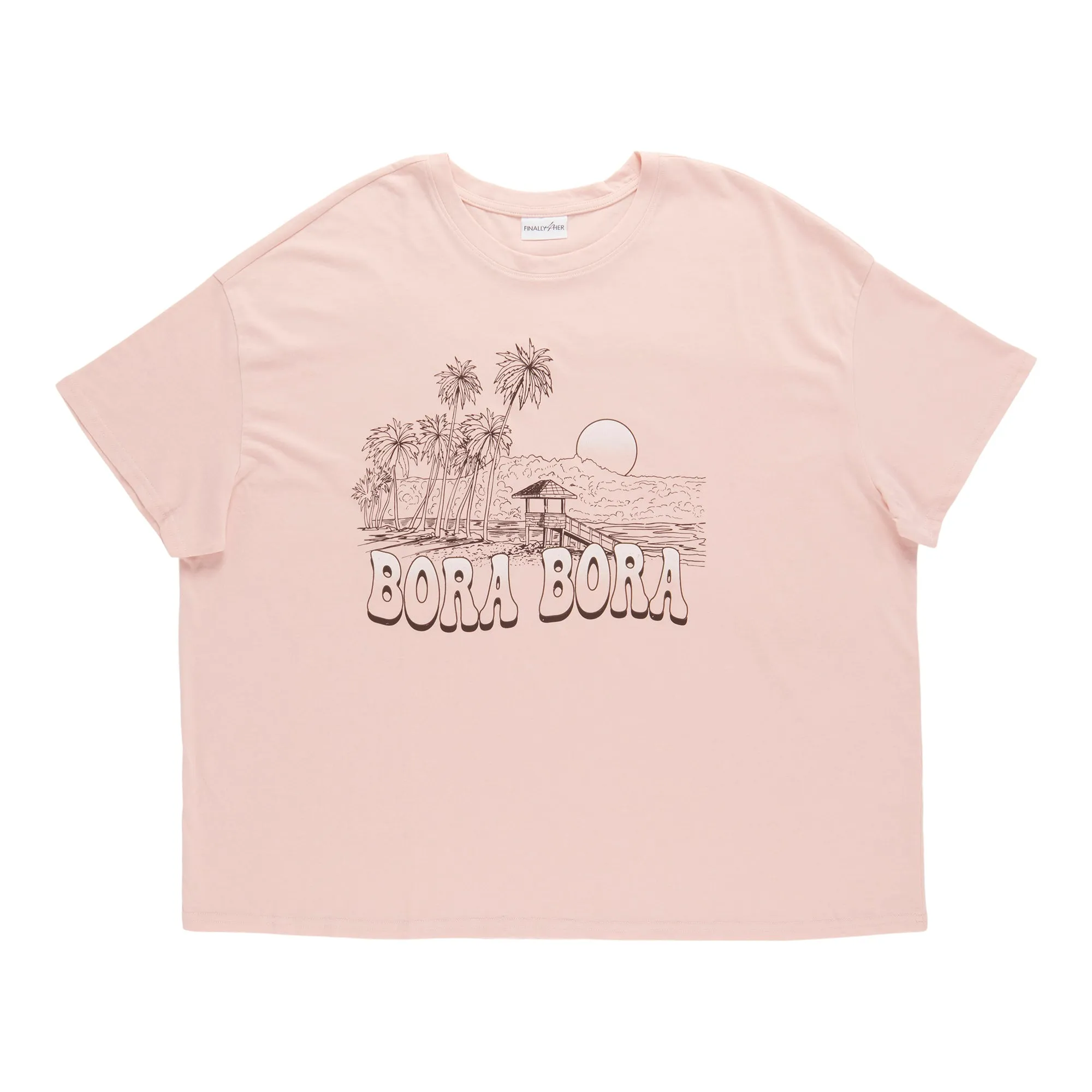 Women's Plus Screen Printed Boyfriend T-Shirt