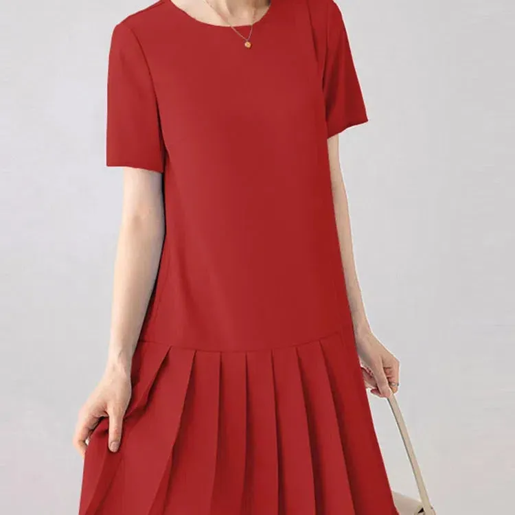 ZANZEA Korean Fashion Ruffles Hem Dress Casual Sundress Elegant O-Neck Short Sleeve