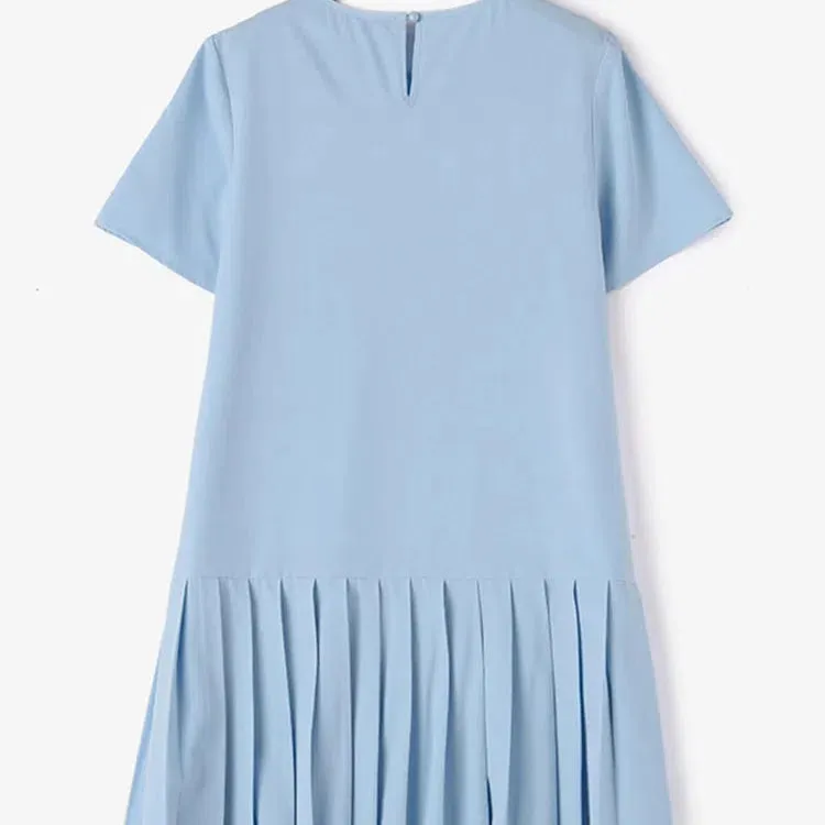 ZANZEA Korean Fashion Ruffles Hem Dress Casual Sundress Elegant O-Neck Short Sleeve